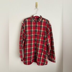 Vintage Polo Ralph Lauren Country Red Plaid Flannel Shirt Mens XL Tall Heritage